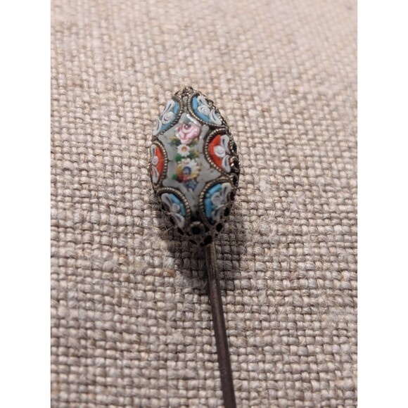 19th C. Estate Micro Mosaic Stick/Hat Pin - Picture 2 of 5